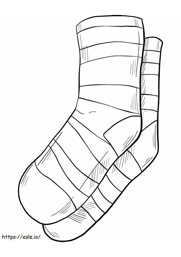 Käsin piirustus sukat värityskuva