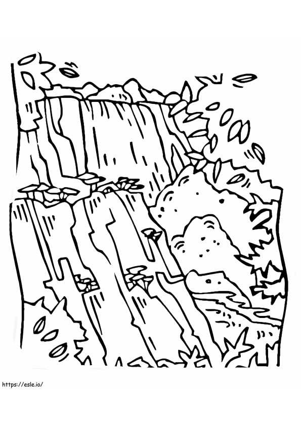 ビクトリア滝 ぬりえ - 塗り絵