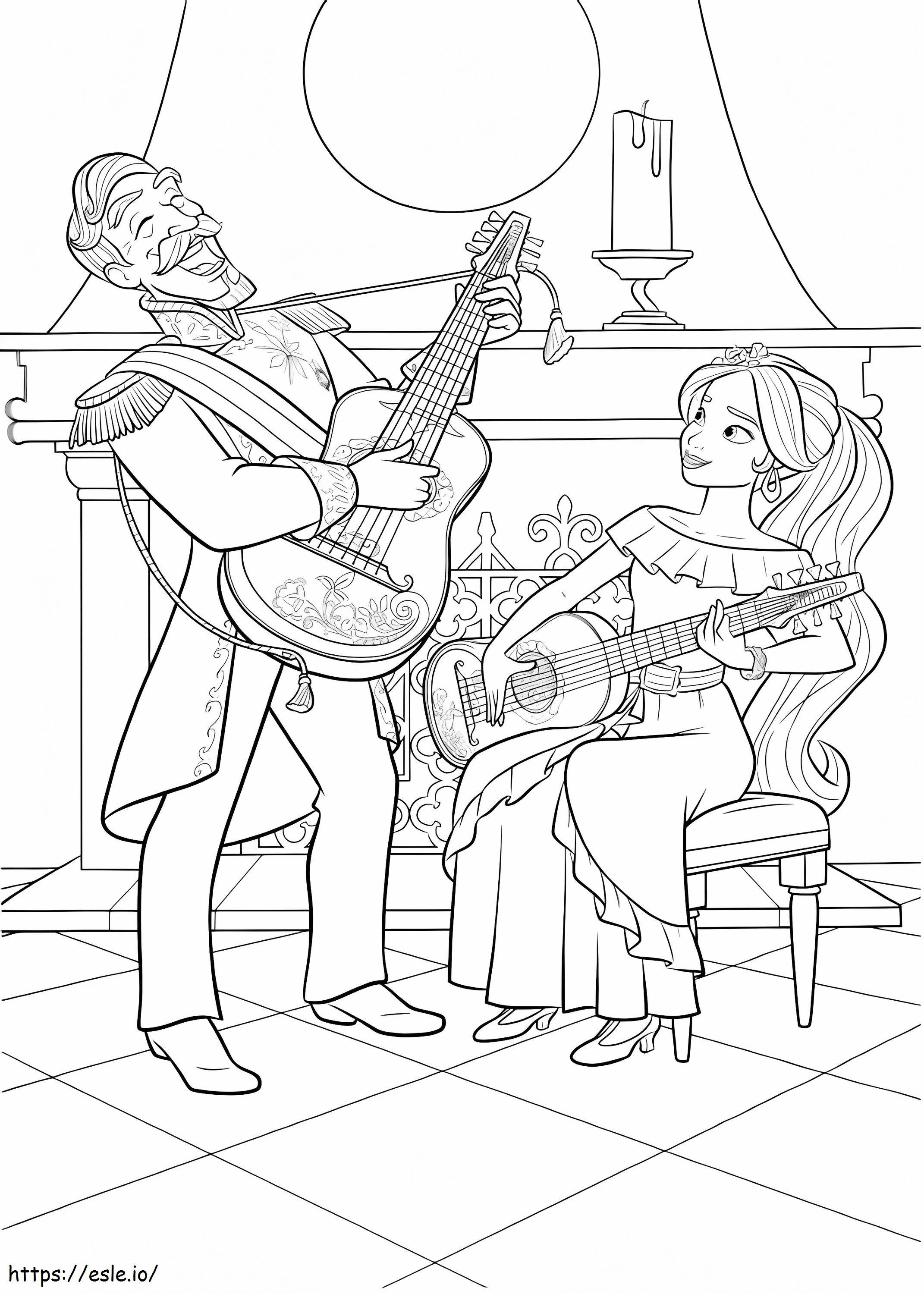 1535075694 Elena Playing Guitar A4 coloring page