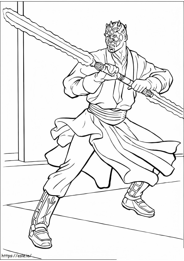 Darth Maul Is Fighting coloring page